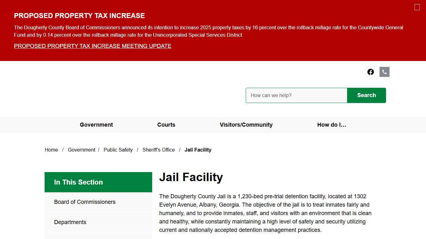 Jail Facility Dougherty County, GA